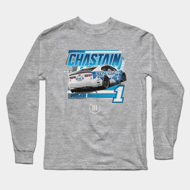 Ross Chastain Charcoal Car Long Sleeve T-Shirt by stevenmsparks